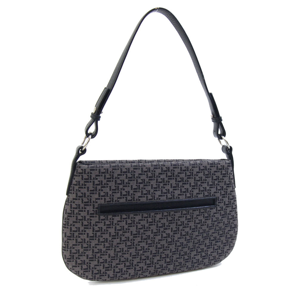 Loewe handbag, gray and black canvas leather, one handle, for women.